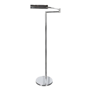1970s Bauhaus Koch & Lowy Chrome Pharmacy Adjustable Floor Lamp