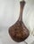 1960s Mid-Century Modern Sculptural Teardrop Cork and Walnut Table Lamp With Original Pleated Shade For Sale - Image 9 of 13