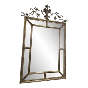1980s Uttermost Brushed Metal Neoclassical Monumental Mirror