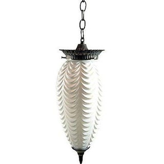 Vintage White Pendant Lamp For Sale
