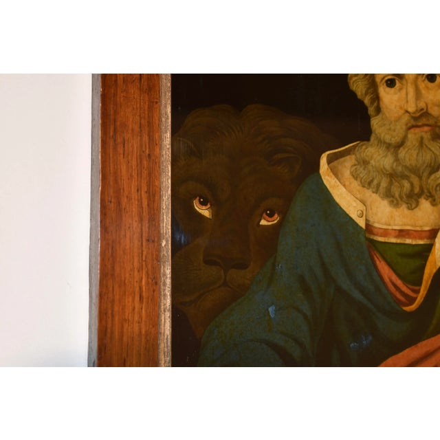 English Pair of 18th Century Reverse Paintings on Glass For Sale - Image 3 of 8