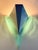 Metal Vintage Postmodern Acrylic and Metal White Triangular Wall Lamp by Happy Light, 1980s For Sale - Image 7 of 17