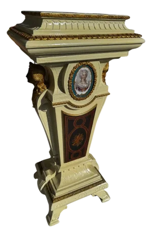 Late 19th Century Hand Painted and Carved With Gilt Bronze Ormolu Pedestal