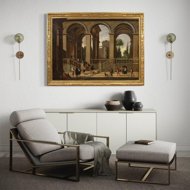 Italian Artist, Architectural Capriccio, 1660, Oil on Canvas For Sale - Image 15 of 16