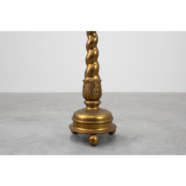 Art Deco Side Table with Green Marble Top and Bronze Base, Belgium, 1925 For Sale - Image 6 of 11