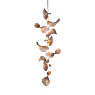 Dune 10 Vertical Cluster Chandelier with Metallic Tone Shades from Moss Objects For Sale