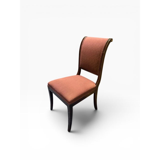Kindel Mahogany Sleigh Back Side Chair With Hand-Painted Gold Accents For Sale In Boston - Image 6 of 12