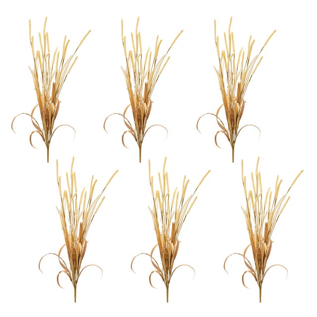 Rustic Mixed Fall Grass Spray (Set of 6) For Sale - Image 3 of 3