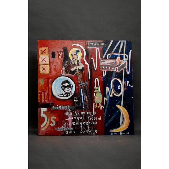 Delphine PERLSTEIN Title: Earth to the Moon Technique: Acrylic on canvas Dimensions: 121 x 120 cm (47.64 x 47.24 inches)...