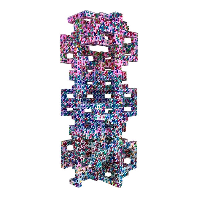 Hexahedron Reflection 85,000 Fold Origmi Sculpture For Sale