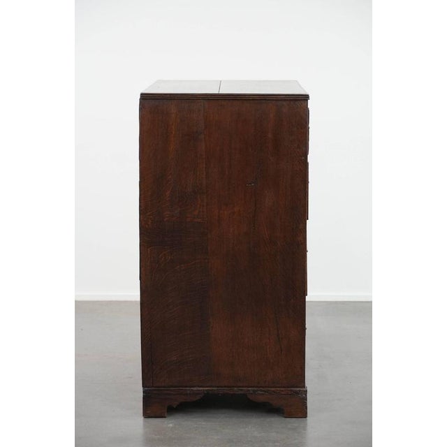 Antique English Oak Chest of Drawers, Late 18th Century For Sale - Image 4 of 16
