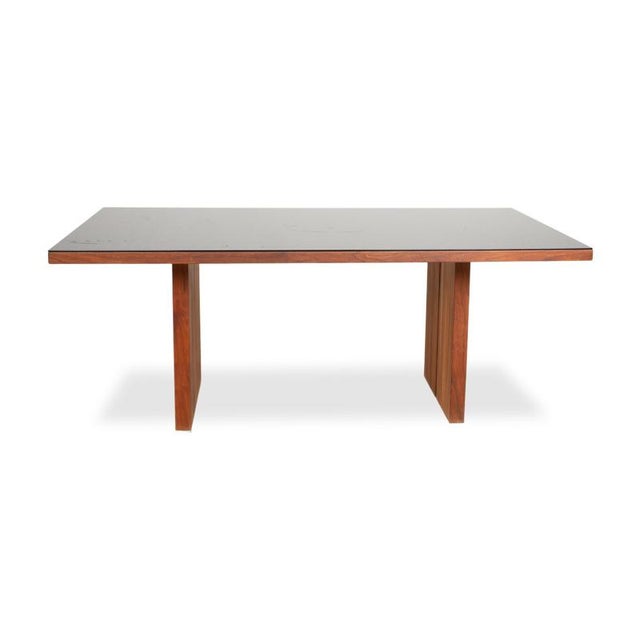 Black and Brown Dining Table in Wood and Glass by Rolf Benz For Sale - Image 9 of 11