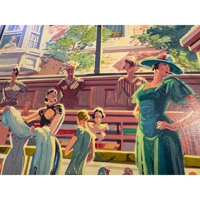 Green 1980s Michael Young “Ladies Ready-to-Wear” Contemporary Serigraph, Signed & Numbered 285/300, Art Deco Style For Sale - Image 8 of 11