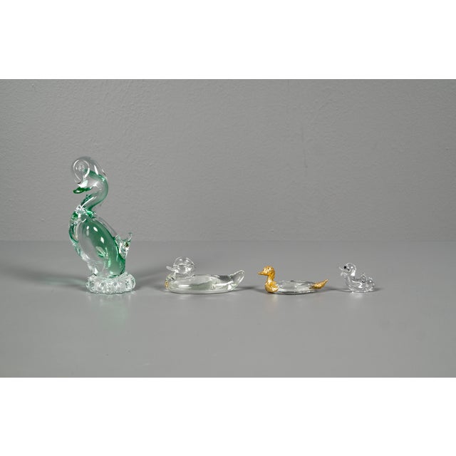 Glass Ducks in Swarovski Style, 1970s, Set of 4 For Sale - Image 4 of 13