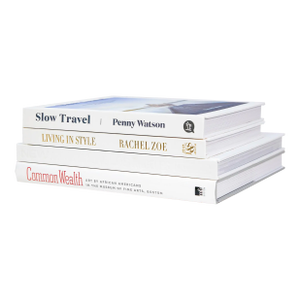 Decorative Books - Snowfall Coffee Table Stack - 4 White Books