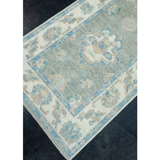 Turkish Turkish Oushak Runner Rug 2'9" x 14' #17794 For Sale - Image 3 of 8