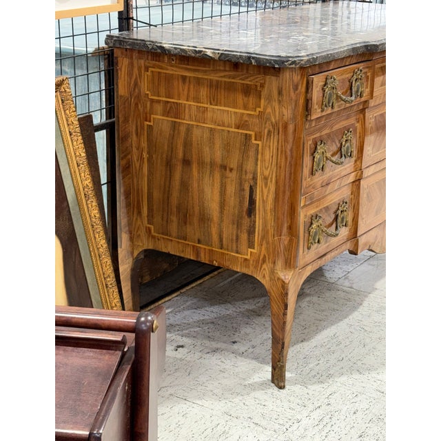 French French Transitional LouisXV. , XVI Chest of Drawers For Sale - Image 3 of 9