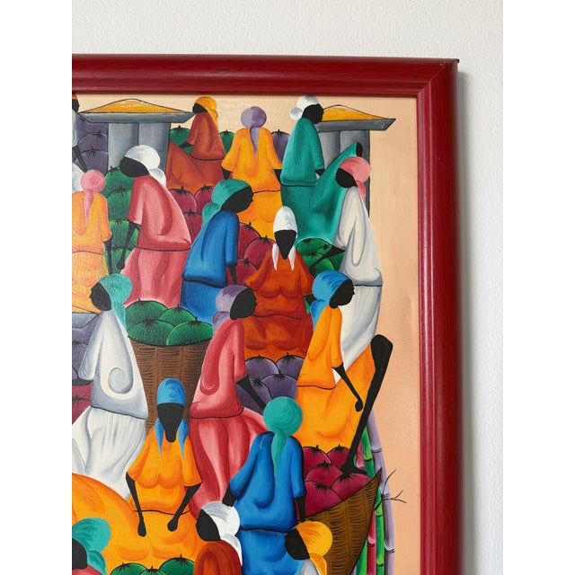 Vintage Haitian Still Life Market Scene Oil on Canvas Painting – Framed For Sale In Miami - Image 6 of 11