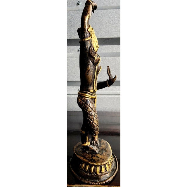 Vintage Hindu Dancing Goddess Hand-Painted Metal Figurine. Solid Metal Figurine Hand-Painted, No Maker Mark Very Fine...