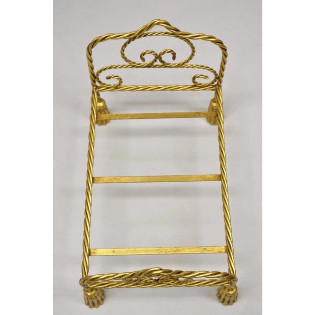 Metal Vintage Italian Hollywood Regency Iron Tassel Frame Pet Cat Dog Bed or Doll Bed For Sale - Image 7 of 11