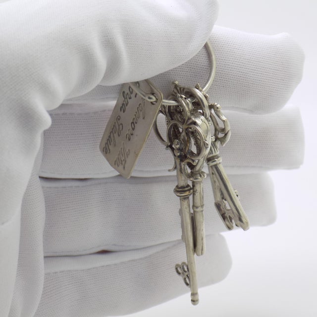 Silver Vintage Italian Silver Decorative Keys to Happiness, Italy, 1970s For Sale - Image 8 of 14