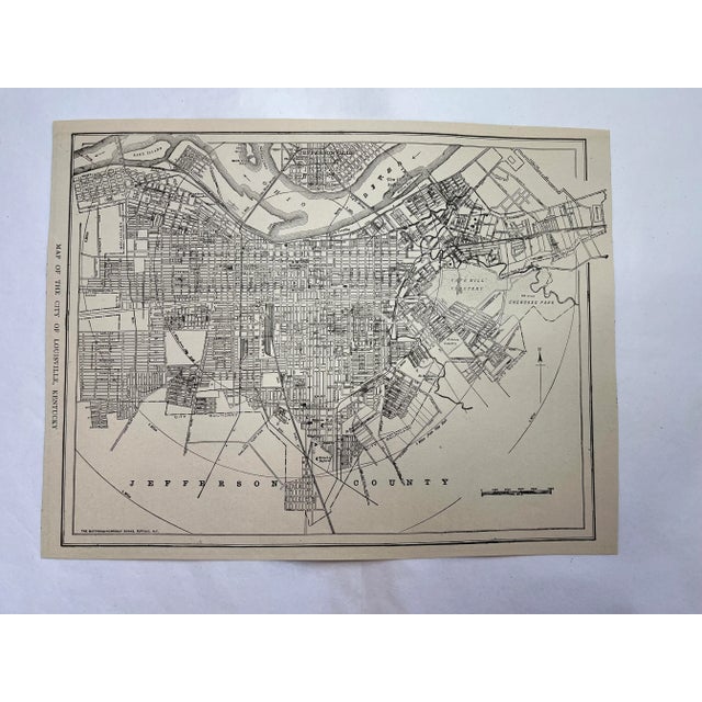 Antique 1920s Louisville Kentucky City Map For Sale - Image 4 of 4