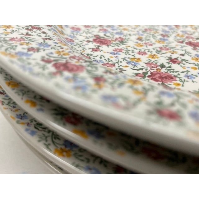 English 1990s Set of 4 Vintage Ralph Lauren "Belle Fleur" Floral Salad Plates | Cottagecore Dinnerware For Sale - Image 3 of 5