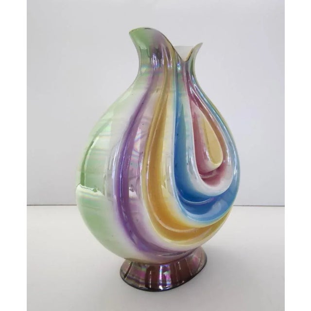Ceramic Vintage Ceramic Vase with Iridescent Colors attributed to Italo Casini, Italy, 1950s For Sale - Image 7 of 13