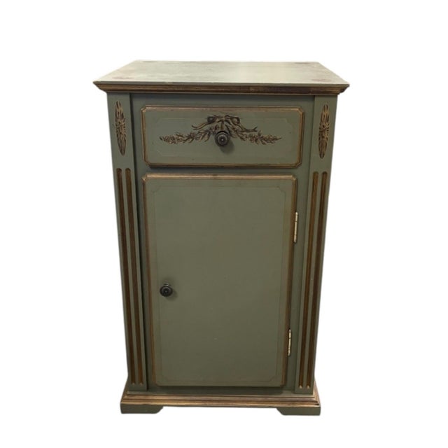 Wood Vintage French Neoclassical Style Painted Accent Cabinet For Sale - Image 7 of 12
