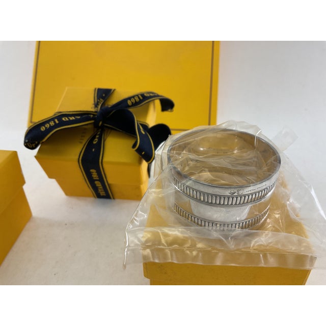 New 1990s Set of 12 Refined Sterling Silver Round Napkin Rings, Gadroon. For Sale - Image 13 of 15