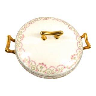 Antique Elite Limoges Covered Round Casserole Dish For Sale