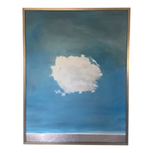 "Cloud with Huge Silver Line" Contemporary Abstract Skyscape Oil Painting, Framed