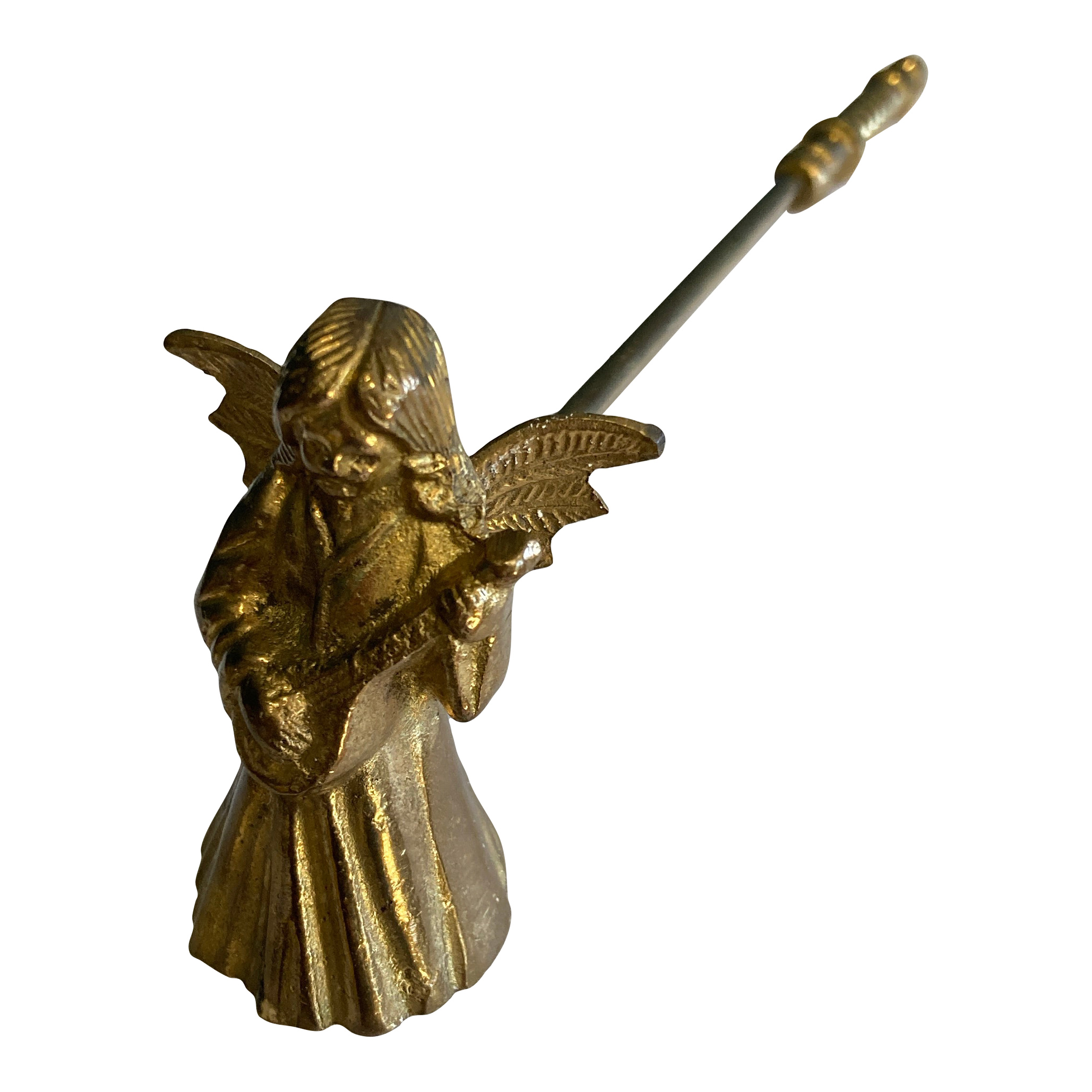 A Vintage Pair of Mini Solid Brass Angel/cherub Tapered Candlesticks. Candle Holders. Miniature