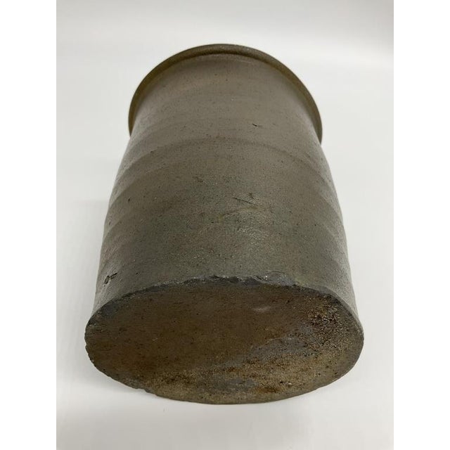 Farmhouse Antique Salt Glazed Stoneware Jar, 19th Century Primitive Crock, Farmhouse Pottery Vessel For Sale - Image 3 of 7