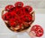 Mid-Century Modern 1960s Culver 22k Red & Gold Paisley Highball Glasses & Basket – Set of 8 For Sale - Image 3 of 10