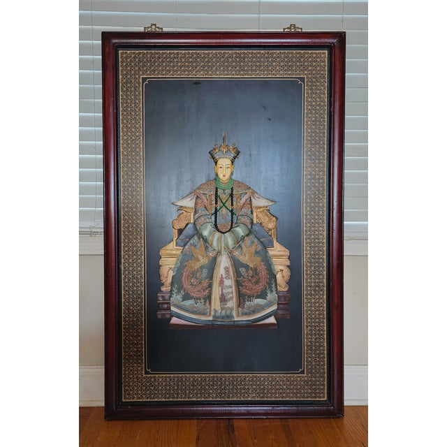 Chinese Large Vintage Chinese Stone or Ceramic Relief Portrait Empress Royal Panel For Sale - Image 3 of 10