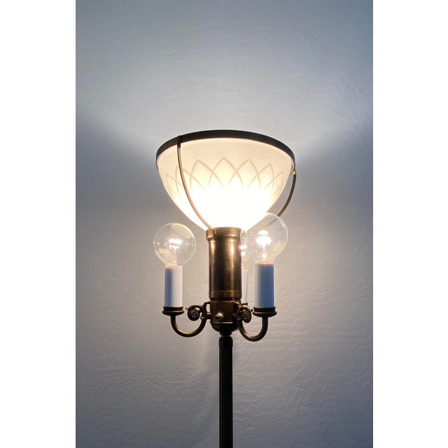 1930s Mutual Sunset Lamp Company Antique Torchiere Floor Lamp For Sale In Phoenix - Image 6 of 6