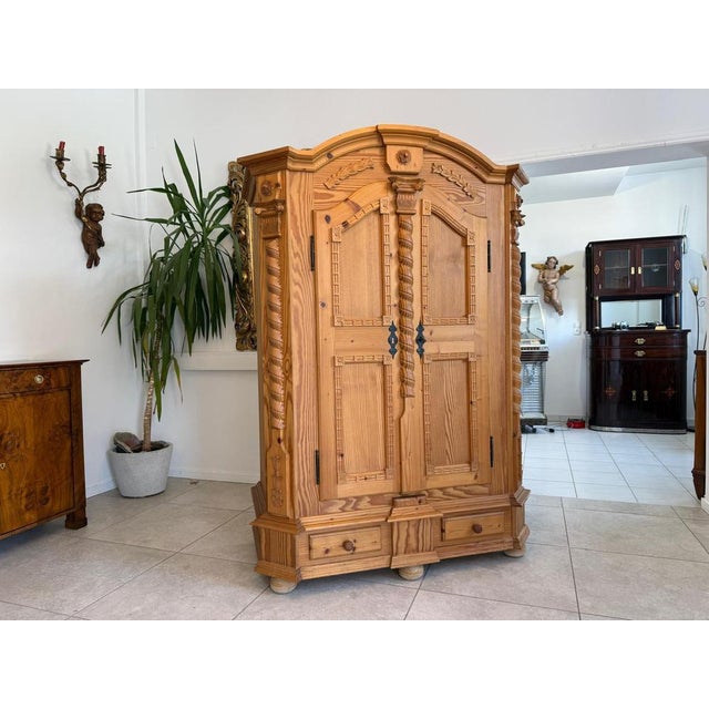Vintage Farmhouse Wardrobe in Softwood, 1980s For Sale - Image 4 of 10