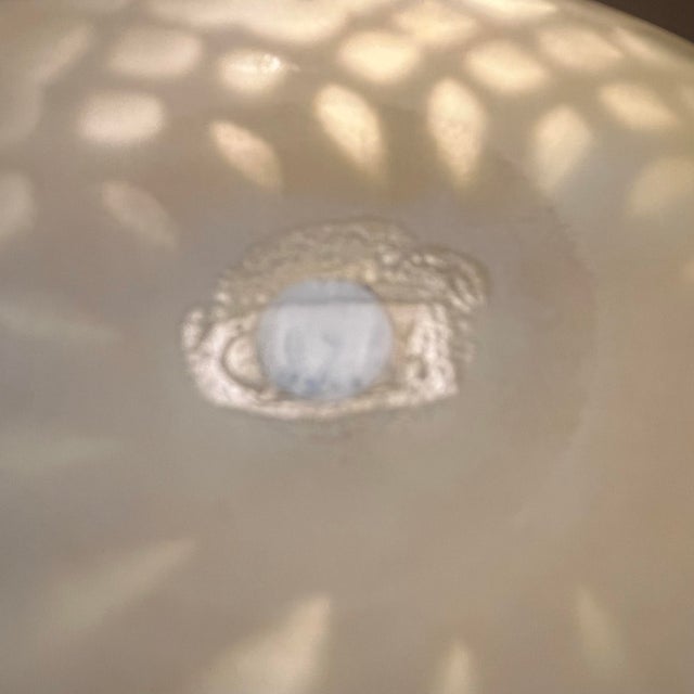 Glass Antique Webb Victorian Uranium Satin Glass Ruffled Bowl Uv Reactive Floral 4.75” For Sale - Image 7 of 8