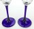 Glass Hand Blown Art-Glass Cobalt Set of Champagne or Wine Glasses For Sale - Image 7 of 9