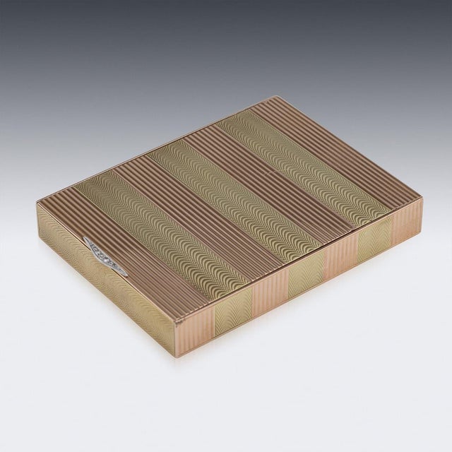 Antique French Bi-Colour 14k Gold Cigarette Case from Charlton & Co., 1920s For Sale - Image 4 of 18