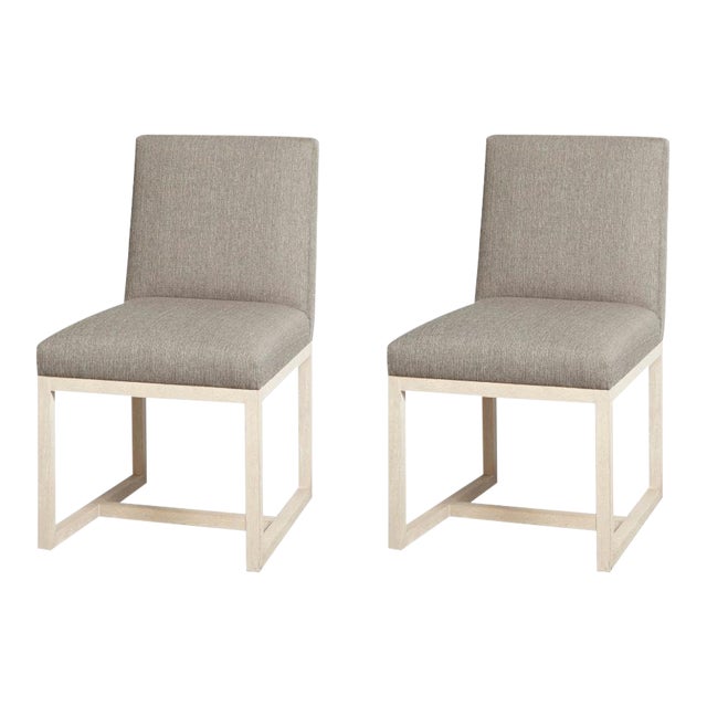 Modern Charter Beige Side Chairs - a Pair For Sale