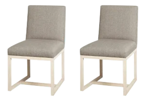 Modern Charter Beige Side Chairs - a Pair
