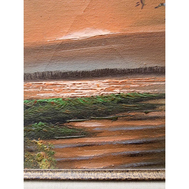 Wood Vintage Landscape Oil Painting For Sale - Image 7 of 13