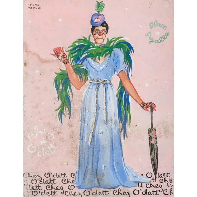 Circus Character is an original painting in tempera on paper, realized. by J. René Paulz. Hand-signed at the top left. The...