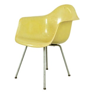 Charles Eames for Herman Miller Mid-Century Modern Yellow Fiberglass Arm Chair, Circa 1950s For Sale