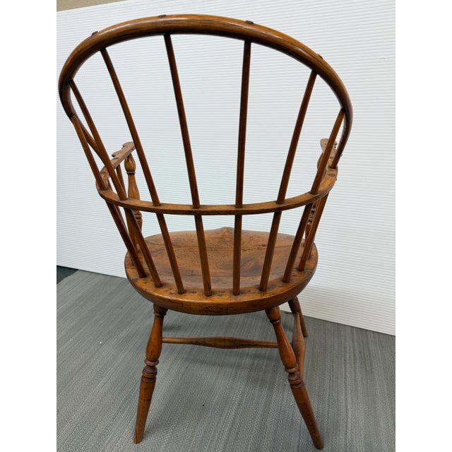 Wood Circa 1785 Sack-Back Windsor Knuckle Armchair For Sale - Image 7 of 12