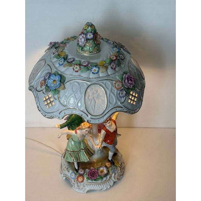 Porcelain Lithophane Table Lamp, 1950s For Sale - Image 11 of 18
