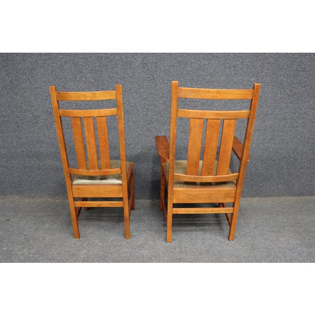 Set of 6 Stickley Harvey Ellis Mission Oak Dining Chairs For Sale - Image 12 of 15