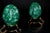 Green Malachite Eggs on Brass Stand Set of 2 For Sale - Image 8 of 15